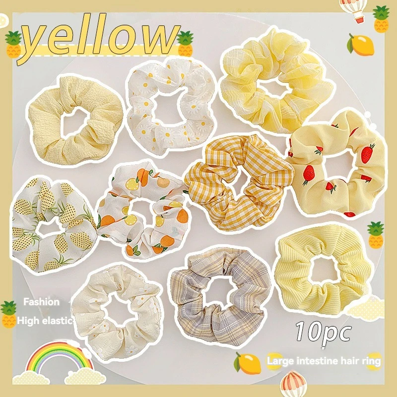 10pcs 헤어 링 간단한 귀여운 가죽 갈비 여성 클래식 대장 헤어 링 대리석 머리 봄 여름 헤어 액세서리