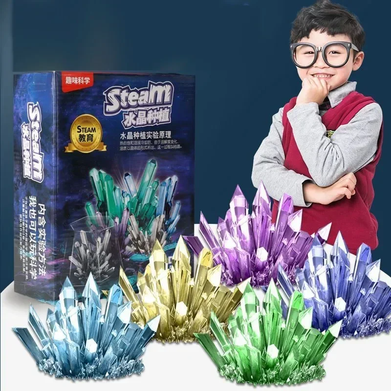 Magics 크리스탈 성장 키트 장식 유리 크리스탈 과학 실험 퍼즐 및 스트레스 릴리프 어린이 장난감 교육 자극