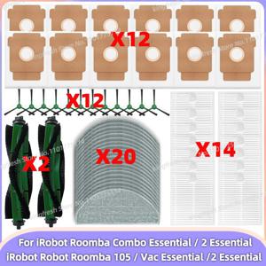 적합 모델: iRobot Roomba Combo Essential / 2 Essential, Roomba Vac Essential / Vac 2 Essential, Roomba 105 Combo 부품: 메인 롤러, 사이드 브러시, 먼지 봉투, HEPA 필터, 걸레 천, 액세서리