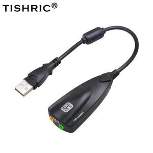 TISHRIC 프로모션 5HV2 외부 usb 사운드 카드 7.1, 헤드폰 스피커 용 3.5mm 오디오 인터페이스 어댑터 포함 노트북 컴퓨터 PC