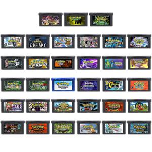 GBA 비디오 게임 카트리지 32 비트 게임 카드 포켓몬 에메랄드 카이조 파이어레드 로켓 래디컬 레드 심령 모험 가이아 다크 바이올렛
