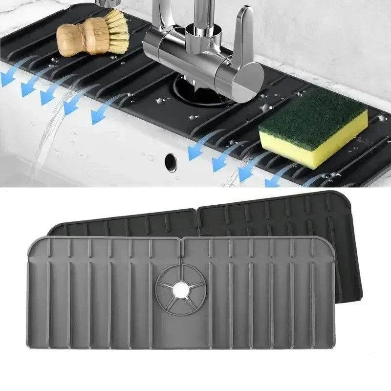실리콘 주방 배수 물 유지 싱크 안티 스프레이 및 패드 수도꼭지 Splashproof 워터 패드 흡수 패드 욕실 액세서리