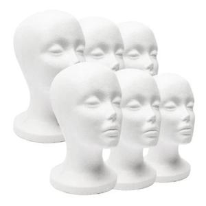 1pcs 여성 스티로폼 폼 마네킹 Manikin 머리 모델 모자 안경 가발 디스플레이 남성 흰색 폼 마네킹 머리 홀더 스탠드 랙
