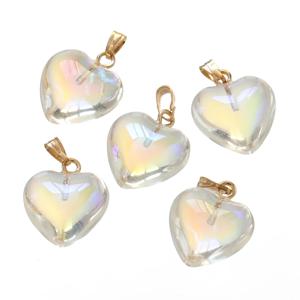10 개/몫 체코 Lampwork 크리스탈 유리 하트 비즈 매력 펜던트 DIY 수제 보석 목걸이 귀걸이 액세서리 만들기