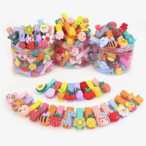 26pcs 어린이 헤어 클립 소녀 액세서리 머리 장식 공주 작은 머리핀 세트 상자