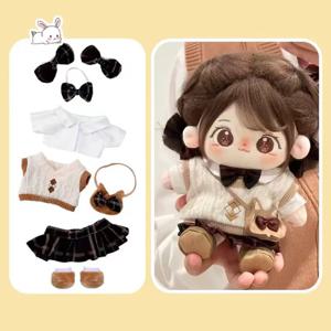 20cm 변경 옷 장난감 귀여운 달콤한 소녀 면화 인형 Kawaii 달콤한 갈색 튀긴 머리 봉제 인형 장난감 바디 선물 인형 복장