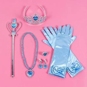 Pincess Anna Elsa Cosply 액세서리 크라운 마술 지팡이 목걸이 가발 장갑 냉동 백설 공주 벨 신데렐라 공주 역할 놀이