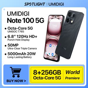 UMIDIGI Note 100 5G 안드로이드 14 스마트폰 5G 옥타 코어 6.8인치 120Hz HD+ 8+8GB 256GB/6+6GB 128GB 50MP 트리플 카메라 20W 핸드폰