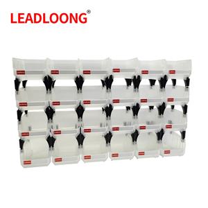 LEADLOONG 쌓을 수 있는 플라스틱 차고 도구 보관함, 흰색 부품 쓰레기통, 컨테이너 정리함 쓰레기통, 6 개, 24 개, 13.5x10.5x7.6cm, 5x4x3 인치