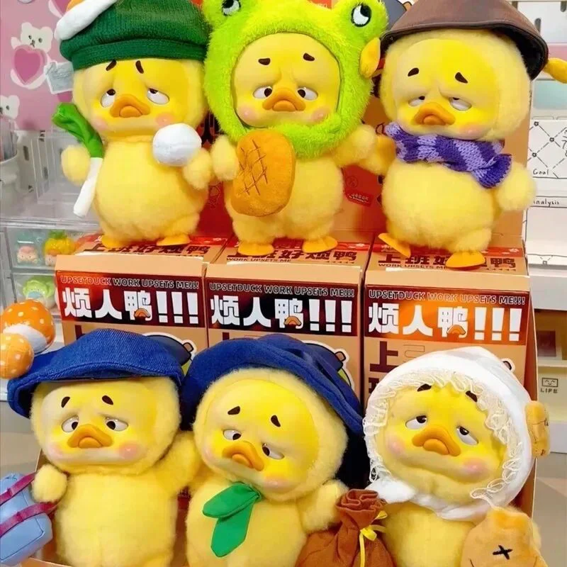 2024 Upsetduck 귀여운 오리 시리즈 봉제 인형 블라인드 박스 장난감 카와이 액션 피겨 모델 인형 미스터리 박스 장난감 서프라이즈 선물 소녀