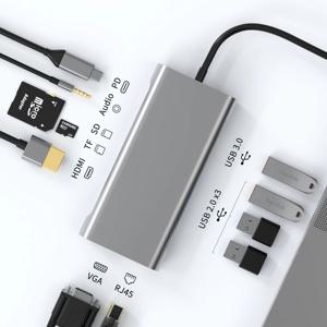 11-in-1 Type-C 허브-HDMI 어댑터 USB C 허브 MacBook Air Pro M2 M1 칩 허브용 4K Thunderbolt 3 TF SD 카드 리더 슬롯 PD
