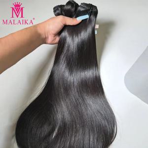 Malaika 16A 더블 그린 실키 스트레이트 헤어 번들 100% 원시 베트남 인간의 머리카락 번들 가발 직조 직조 용 씨실