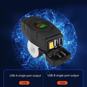 C1FB 20-80V 전자 자전거 핸들바 USB 충전기 24V 36V 48V 60V QC3.0 빠른 충전기 어댑터(블루 라이트)