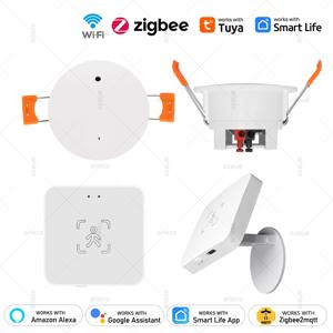 Tuya WiFi / Zigbee 인간 존재 감지기 휘도 거리 감지 기능이 있는 스마트 라이프 MmWave 레이더 모션 센서 홈 오토메이션 감지