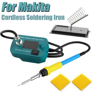 Makita 14.4V-18V 배터리 용 무선 납땜 인두 스테이션 도구 BL1830 BL1840 BL1850 BL1860 배터리 60W PCB 납땜 도구