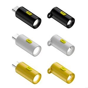 USB C LED 다기능 강한 빛 포켓 키 체인 손전등 야외 하이킹 캠핑 미니 손전등 작은 토치 라이트