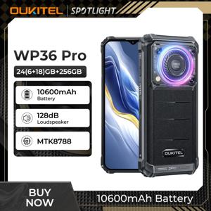 오키텔 WP36 Pro 러기드 스마트폰 안드로이드 128dB 스피커 10600mAh 배터리 러기드 폰 최대 24GB+256GB 6.52인치 HD+ 화면