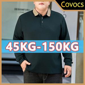 긴소매 비즈니스 폴로셔츠 남성 플러스 사이즈 7XL 8XL 9XL 탑 가을 통기성 캐주얼 짐 조깅 골프 하이킹 루즈 폴로셔츠