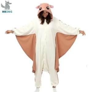 HKSNG 동물 성인 Kigurumi 날으는 다람쥐 Onesies 파티 할로윈 마우스 잠옷 코스프레 다람쥐 의상 잠옷 점프 슈트