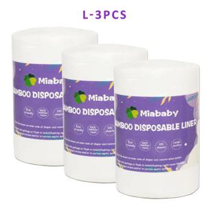 Miababy 3 롤/세트 대나무 직물 아기 물티슈 생분해성 및 플러시 가능 기저귀 라이너 천 기저귀 라이너
