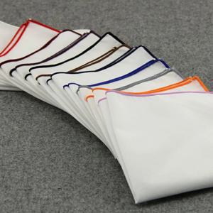 RBOCOTT 화이트 포켓 스퀘어 솔리드 컬러 손수건 14 색 코튼 행키 23*23cm 남성용 웨딩 비즈니스 액세서리