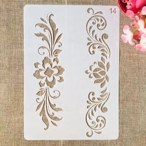 1Pcs A4 29cm 꽃 잎 가장자리 DIY 레이어링 스텐실 그림 스크랩북 색칠 엠보싱 앨범 장식 템플릿