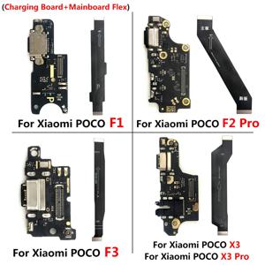 USB 충전기 포트 마이크로 메인 메인 보드로드 커넥터 보드 Xiaomi Poco F2 F1 F3 X3 M4 X4 X5 X6 Pro 4G 5G X2 용 플렉스 케이블 부품