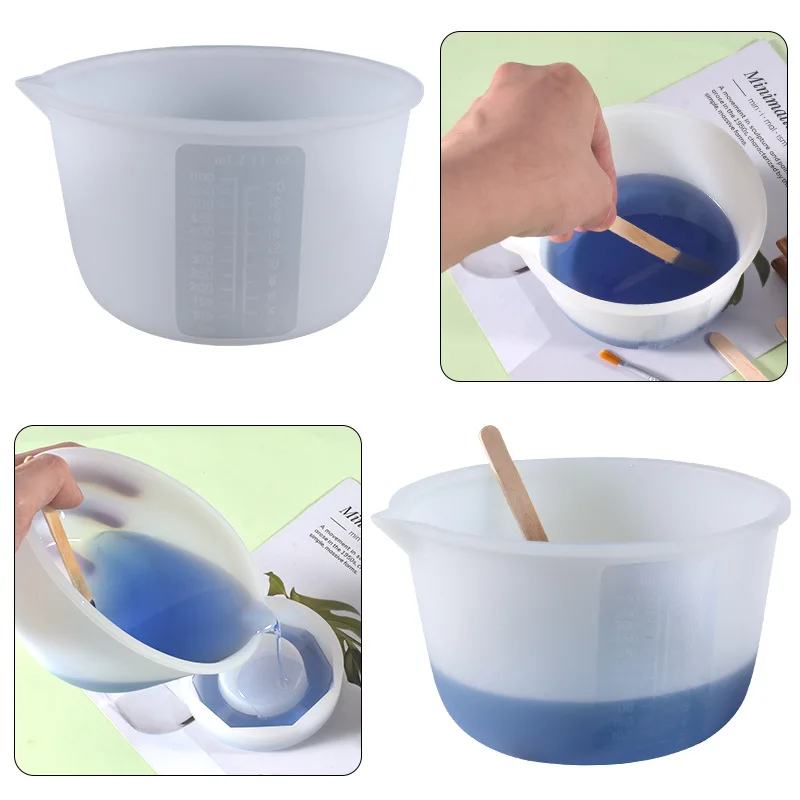 DIY 크리스탈 에폭시 수지 공예 도구 600ml 규모 실리콘 측정 컵 쥬얼리 만들기 도구
