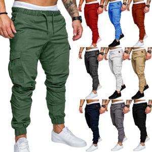 남성 바지 얇은 패션 캐주얼 조깅 바지 2020 streetwear 카고 바지 남성 멀티 포켓 바지 피트니스 체육관 스웨트 팬츠 남성