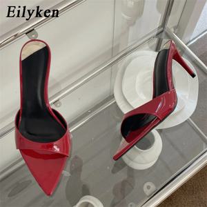 Eilyken 여성용 섹시한 얇은 힐 슬리퍼, 포인티드 토 슬라이드, 스트리퍼 파티 샌들 뮬 신발, 여름 패션