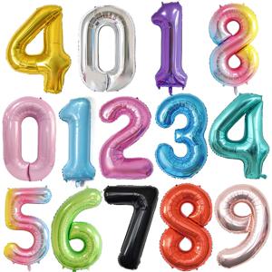 새로운 40 인치 호일 생일 풍선 0-9 헬륨 번호 풍선 생일 축하 웨딩 파티 장식 샤워 대형 피규어 글로브