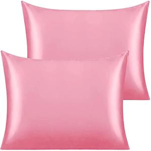 2 팩 실크 새틴 유아용 베개 커버 30X50CM, 보육원, 어린이, 소년 소녀를위한 슈퍼 부드럽고 실키한 냉각 여행용 베개 커버