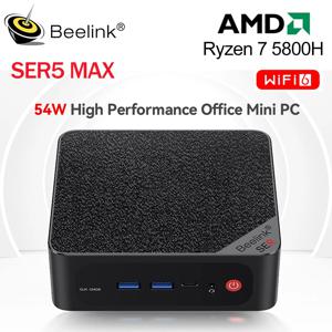 비링크 SER5 AMD 라이젠5 5500U 16G 500G NVME SSD SER5 Max 라이젠7 32G 1T 미니 PC WIFI6 BT5.2 타입-C 게이밍 컴퓨터 5800H 지원