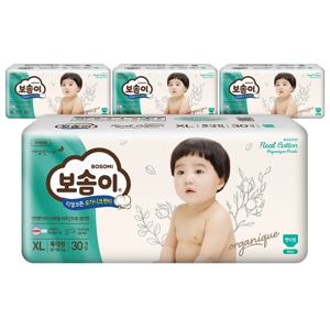 보솜이 리얼코튼 오가니크 팬티 특대 남아 30매 4팩