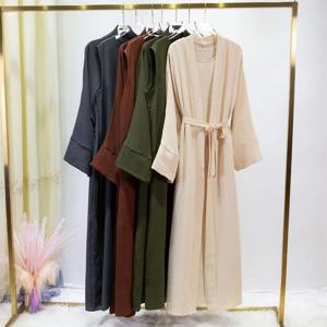 2 사진 이슬람 세트 이슬람 Jilbab 두 조각 여성 아웃 Abaya 느슨한 카디건 코트 민소매 내부 드레스 벨트와기도 의류