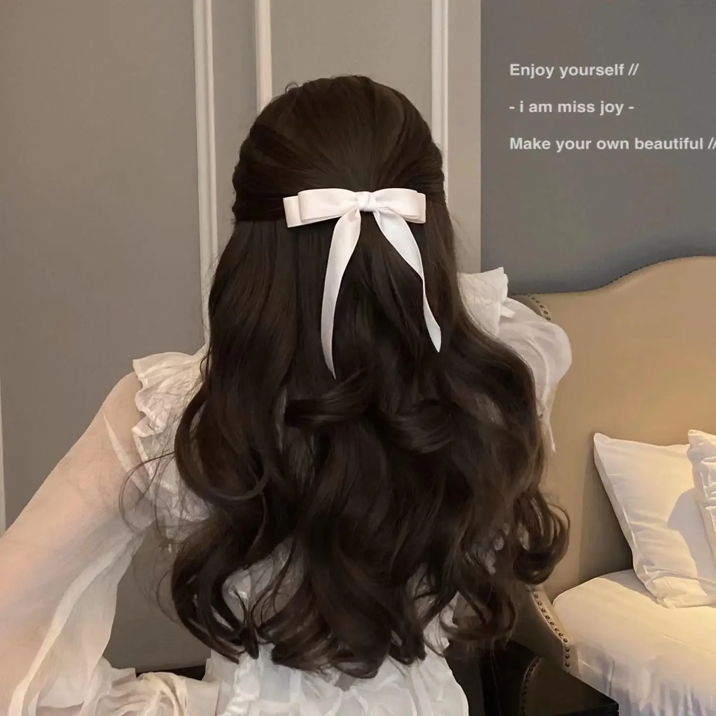 패션 귀여운 패브릭 머리 활 머리핀 여성 리본 헤어 클립 모자를 쓰고 있죠 블랙 화이트 보우 탑 클립 여성 헤어 쥬얼리 액세서리