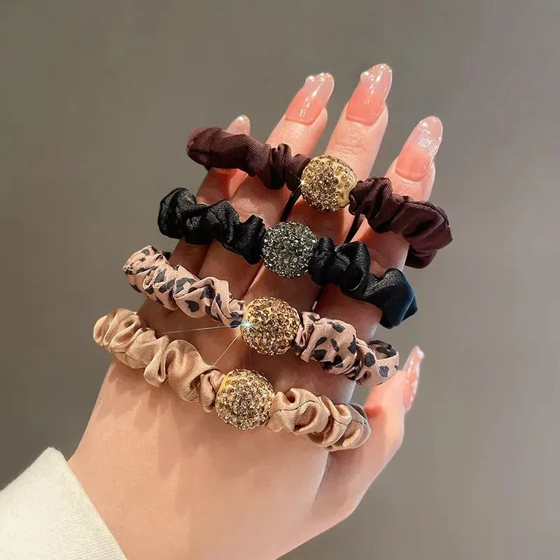 4 개/몫 소녀 헤어 밴드 액세서리 패션 대형 헤어 넥타이 여성을위한 솔리드 컬러 탄성 Scrunchies 포니 테일 헤어 스타일