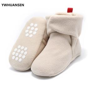 YWHUANSEN 남녀공용 신생아 산호 플리스 부츠, 따뜻한 겨울 유아 유아용 침대 신발, 여아 남아 플로어 퍼스트 워커 부츠