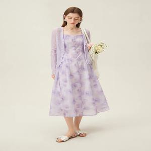 FSLE 자외선 차단 커버업 셔츠, 얇은 긴팔 니트 스웨터, 가디건 여성, 스위트 에어컨 셔츠, 24FS12119, 여름