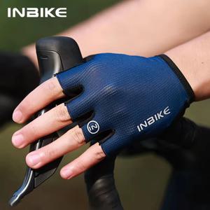 INBIKE 하프 핑거 사이클링 장갑 여름 자전거 장갑 충격 흡수 통기성 산악 자전거 MTB 장갑 사이클링 액세서리