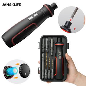 JANGKLIFE USB 충전식 3.6V 전기 스크루 드라이버, LED 조명, 무선 미니 전동 공구 DIY 홈 다목적