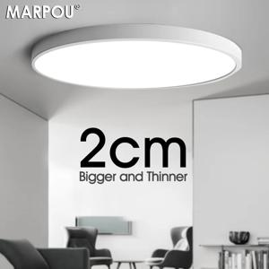 MARPOU 2cm 초박형 LED 천장 조명 24W 28W 38W 따뜻한 흰색 차가운 흰색 중립 흰색 실내 현대 조명 장식 홈