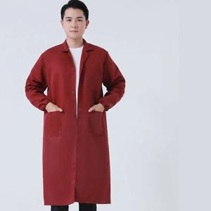노동 보험 여성 작업 먼지 커버 코트 롱 코트 가운 남여 남성 창고 키퍼 브리더 긴팔 먼지 자켓