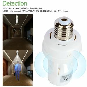 스마트 모션 센서 전구 홀더 E27 PIR 유도 센서 어댑터 램프베이스 변환기 자동 LED 스위치 AC 110V 220V