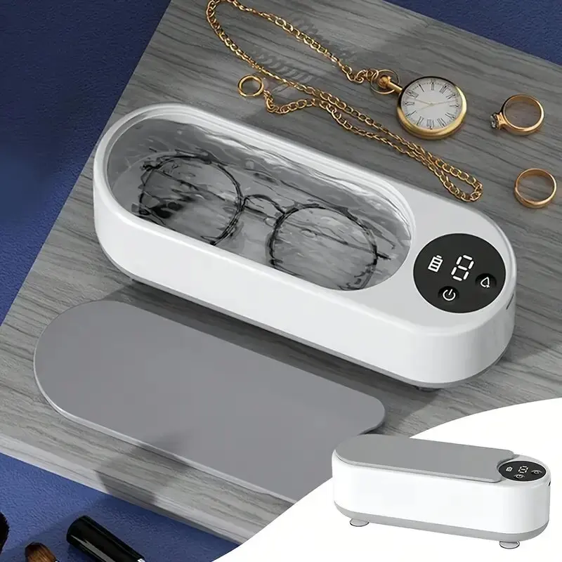 1PC 보석 청소 기계, 보석 자동 360 °   딥 클리닝 도구, 초소형 휴대용, USB 충전, 고주파 진동