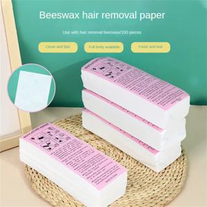 여성과 남성을위한 100pcs 제모 왁스 종이 부직포 왁스 스트립 종이 롤 고품질 바디 다리 팔 립 제모 제 모기
