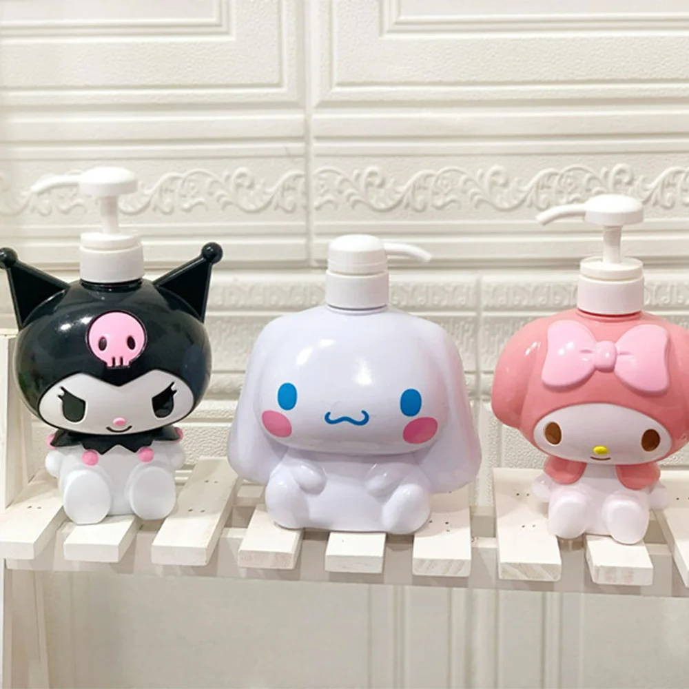 Sanrio 헬로 키티 살균제 프레스 병 Cinnamoroll 멜로디 Kuromi 만화 KT 고양이 모델 샤워 젤 리필 프레스 병 선물