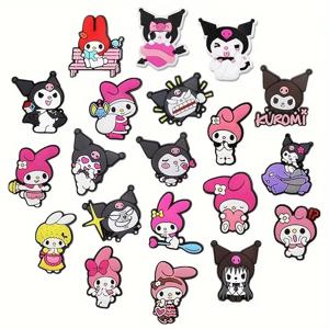 MINISO 10/30pcs Sanrio 신발 장식 액세서리 나막신 용 매력 Bogg Bag 버블 슬라이드 샌들, 생일 선물 아이디어