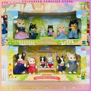 세트 Sylvanian Families 애니메이션 소녀 피규어 아기 비옷 황소 개 캥거루 오리 가족 과일 Kawaii 선물 아이 장난감