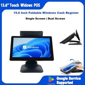 윈도우 POS 터치 스크린 금전 등록기, I5 Gen4 8G 128G 접이식 스탠드, 풍부한 인터페이스 모니터, 디지털 LED 디스플레이, 15.6 인치